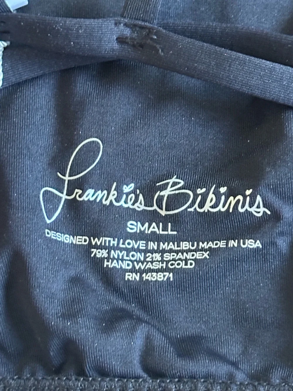 NEW Frankie’s Bikinis Marley Black Bikini Top- Small